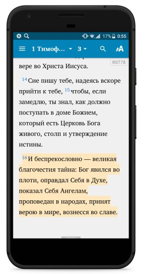 Reading the Bible in the app